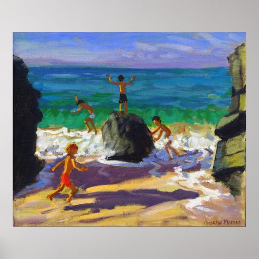 klimstenen Porthmeor strand St. Ives 2013 Poster (Voorkant)