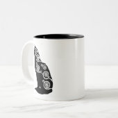 Klimt-achtige kat tweekleurige koffiemok (Voorkant links)