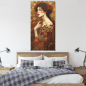 Klimt Adele Bloch-Bauer Gold Mosaic Painting Canva Canvas Afdruk (Insitu (Slaapkamer))