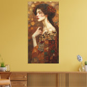 Klimt Adele Bloch-Bauer Gold Mosaic Painting Canva Canvas Afdruk (Insitu (Woonkamer))