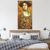 Klimt Adele Bloch-Bauer Gold Mosaic Painting Canva Canvas Afdruk (Insitu (Slaapkamer))
