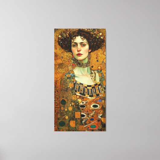 Klimt Adele Bloch-Bauer Gold Mosaic Painting Canva Canvas Afdruk (Voorkant)