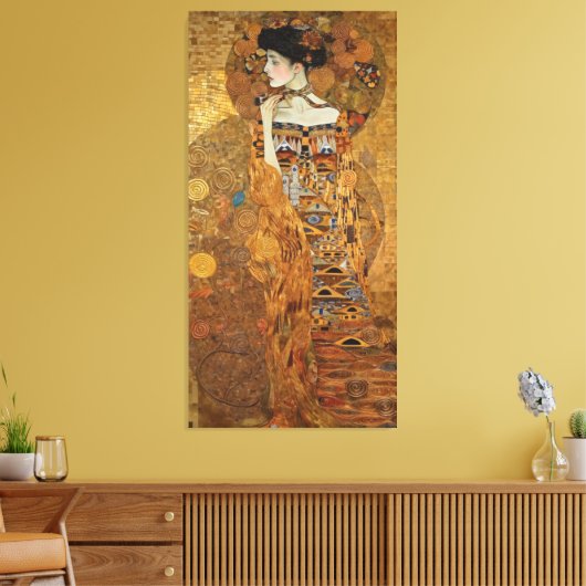 Klimt Adele Bloch-Bauer Gold Mosaic Painting Canva Canvas Afdruk (Insitu (Woonkamer))