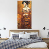 Klimt Adele Bloch-Bauer Gold Mosaic Painting Canva Canvas Afdruk (Insitu (Slaapkamer))