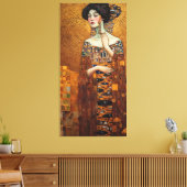 Klimt Adele Bloch-Bauer Gold Mosaic Painting Canva Canvas Afdruk (Insitu (Woonkamer))