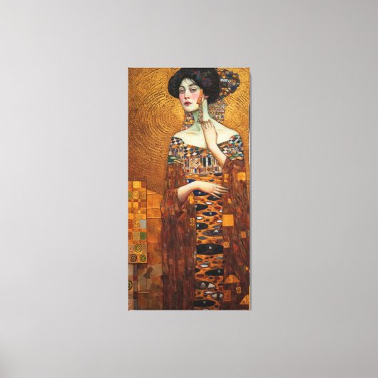 Klimt Adele Bloch-Bauer Gold Mosaic Painting Canva Canvas Afdruk (Voorkant)