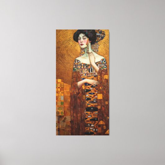Klimt Adele Bloch-Bauer Gold Mosaic Painting Canva Canvas Afdruk (Voorkant)