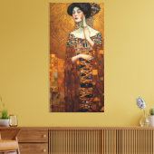 Klimt Adele Bloch-Bauer Gold Mosaic Painting Canva Canvas Afdruk (Insitu (Woonkamer))