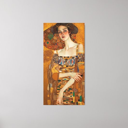 Klimt Adele Bloch-Bauer Gold Mosaic Painting Canva Canvas Afdruk (Voorkant)