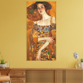 Klimt Adele Bloch-Bauer Gold Mosaic Painting Canva Canvas Afdruk (Insitu (Woonkamer))