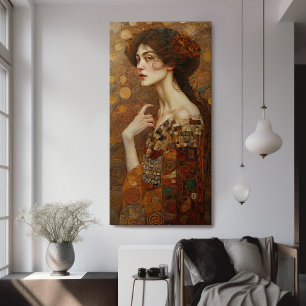 Klimt Adele Bloch-Bauer Gold Mosaic Painting Canva Canvas Afdruk