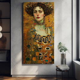 Klimt Adele Bloch-Bauer Gold Mosaic Painting Canva Canvas Afdruk