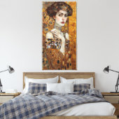 Klimt Adele Bloch-Bauer Gold Mosaic Painting Canvas Afdruk (Insitu (Slaapkamer))