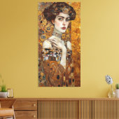 Klimt Adele Bloch-Bauer Gold Mosaic Painting Canvas Afdruk (Insitu (Woonkamer))