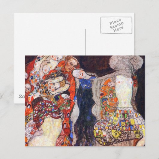 Klimt Adorn de bruid met een sluier en spier Briefkaart (Voorkant / Achterkant)