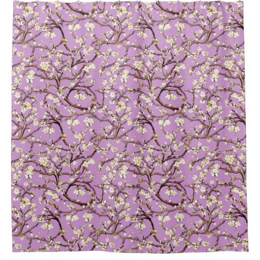 Klimt, amandelboom, kunst, schilderen, Gustav Klim Douchegordijn (Voorkant)