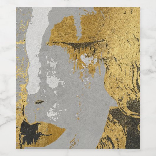 Klimt art (of mousserende wijn) Flesetiket (4" x 3 Wijn Etiket (Enkel label)