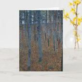 Klimt Beech Grove I Forest Landscape Art Kaart (Gele Bloem)