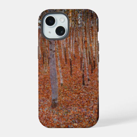 Klimt Beechwood-Forest iPhone 15 Case (Achterkant)