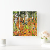 Klimt - Berkenbos, schilderij van Gustav Klimt Vierkante Klok (Huis)