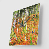 Klimt - Berkenbos, schilderij van Gustav Klimt Vierkante Klok (Hoek)