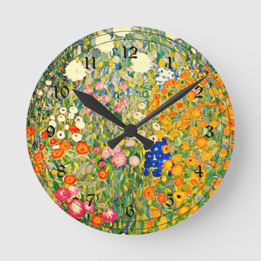 Klimt - Bloementuin 1907 Ronde Klok (Voorkant)