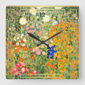 Klimt - Bloemtuin, Vierkante Klok (Voorkant)