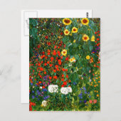 Klimt - Boerderij tuin met zonnebloemen Briefkaart (Voorkant / Achterkant)