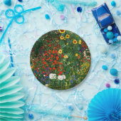 Klimt - Boerderij tuin met zonnebloemen Papieren Bordje (Feest)