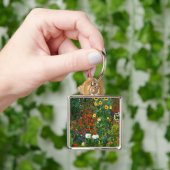 Klimt - Boerderij tuin met zonnebloemen, Sleutelhanger (Hand)