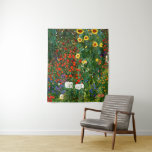 Klimt - Boerderij tuin met zonnebloemen Wandkleed<br><div class="desc">Boerderij tuin met zonnebloemen,  mooi kunstschilderij van Gustav Klimt</div>