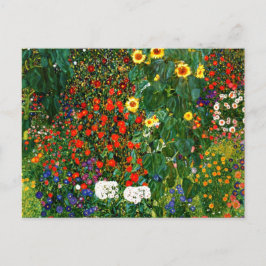 Klimt - Boerderijtuin met zonnebloemen Briefkaart
