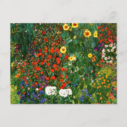 Klimt - Boerderijtuin met zonnebloemen Briefkaart (Voorkant)