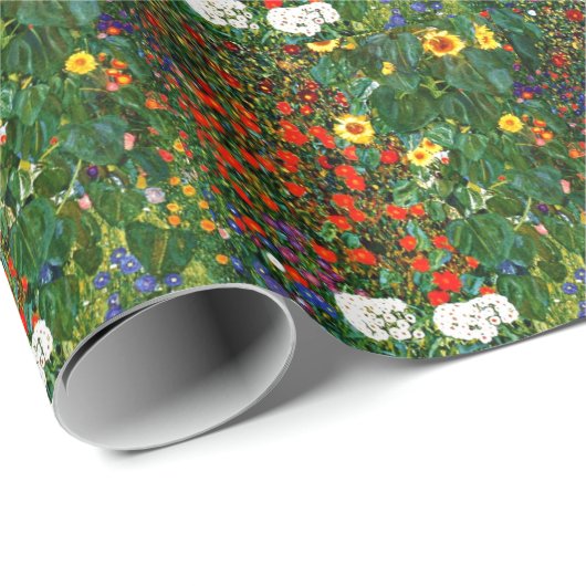 Klimt - Boerderijtuin met zonnebloemen Cadeaupapier (Rol Hoek)