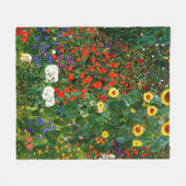 Klimt - Boerderijtuin met zonnebloemen Fleece Deken (Voorkant (Horizontaal))