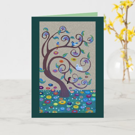 Klimt-boom Kaart (Gele Bloem)