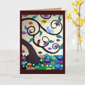 Klimt boom met vogels kaart (Gele Bloem)