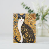 Klimt Cat Briefkaart (Staand voorkant)