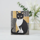 Klimt Cat Briefkaart (Staand voorkant)