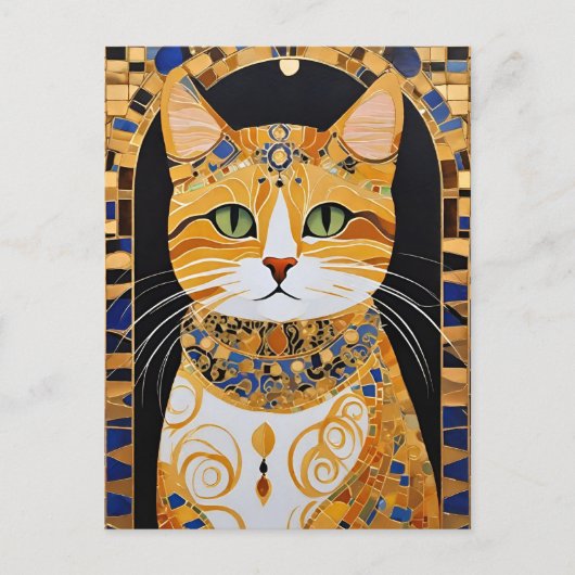 Klimt Cat Briefkaart (Voorkant)