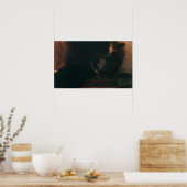 Klimt - Dame bij de open haard Poster (Keuken)
