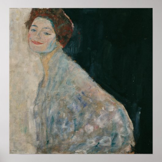 Klimt - Dame in het wit Poster (Voorkant)