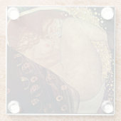 Klimt Danae Goud Kunst Glas Onderzetter (Achterkant)