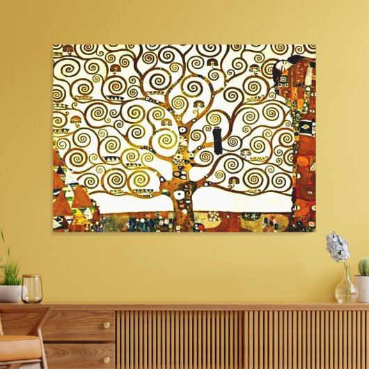Klimt - De Boom des Levens, Stoclet-fries Canvas Afdruk (Insitu (Woonkamer))