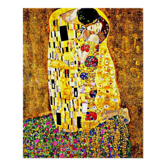 Klimt - De Kiss (volledige lengte) fijne kunst Poster (Voorkant)