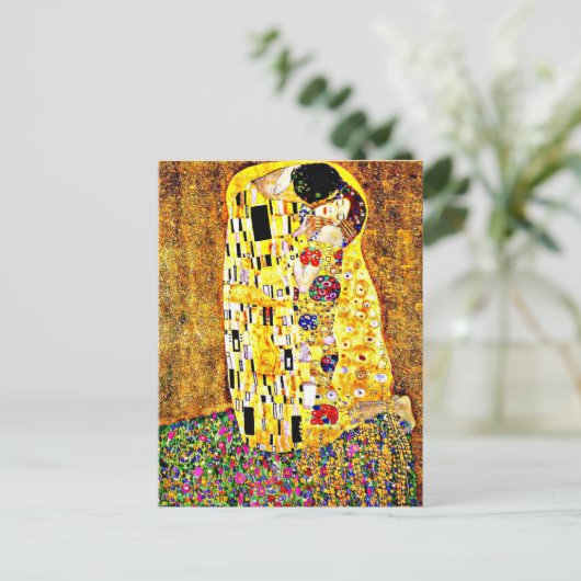 Klimt - De kus, beroemd schilderij, Briefkaart (Staand voorkant)