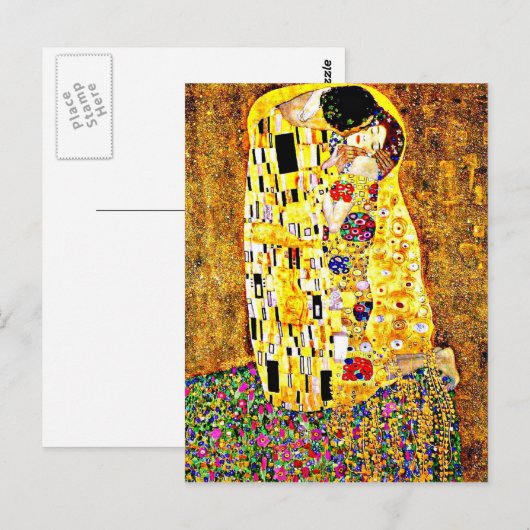 Klimt - De kus Briefkaart (Voorkant / Achterkant)