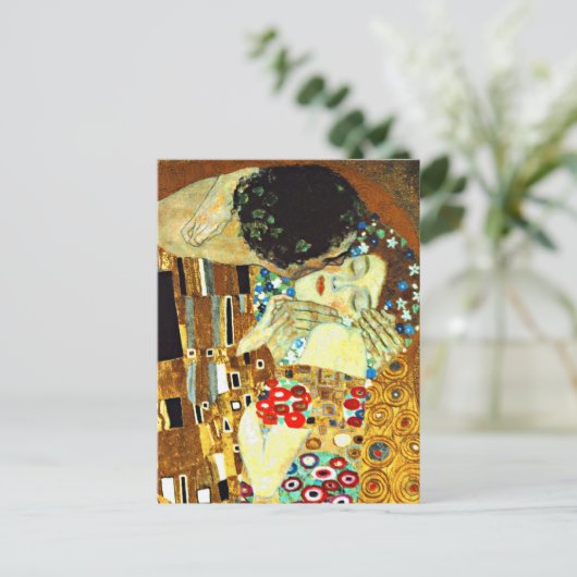 Klimt - De kus Briefkaart (Staand voorkant)