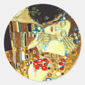 Klimt - De Kus Ronde Sticker (Voorkant)