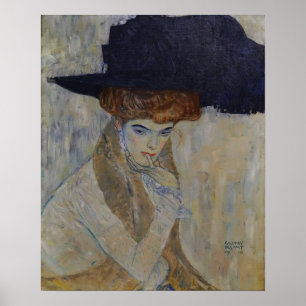 Klimt - De Zwarte Gevederde Hoed 1910 Poster